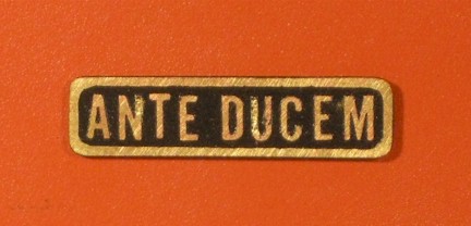 Name Plate - Steam Turbine Electric Locomotive - Ante Ducem