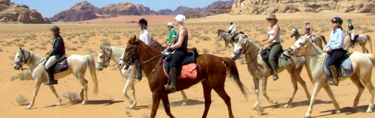 Charity Riders in Wadi Rum, Jordan
